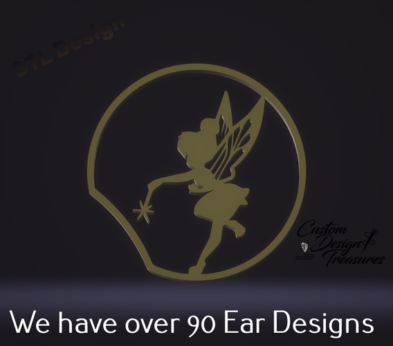Tinker Bell with Wand - Mouse Ear 3D Print 227597