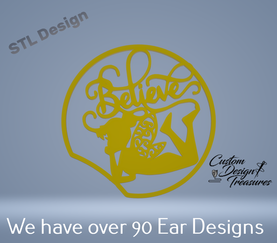 Tinker Bell "Believe" - Mouse Ear 3D Print 227598