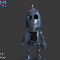 Small Stylized Tin Man Robot 3D Printing 227623