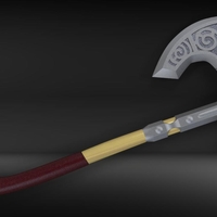 THE LUNAR STEEL WAR AXE FROM SKYRIM 3D PRINT MODEL - Thumbnail 6