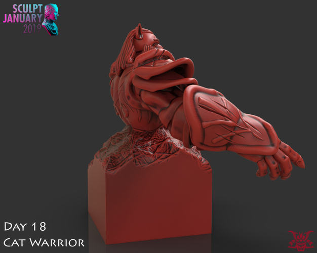 Cat Warrior 3D Print 227813