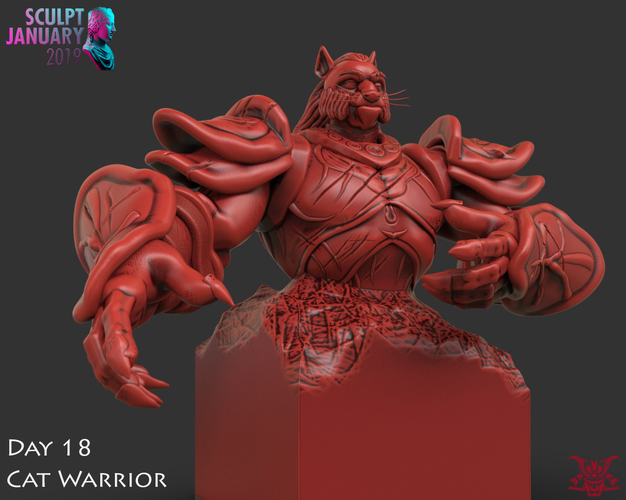 Cat Warrior 3D Print 227814