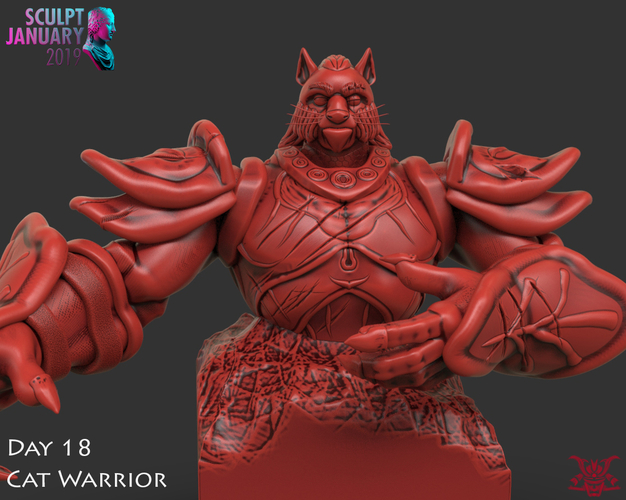 Cat Warrior 3D Print 227815