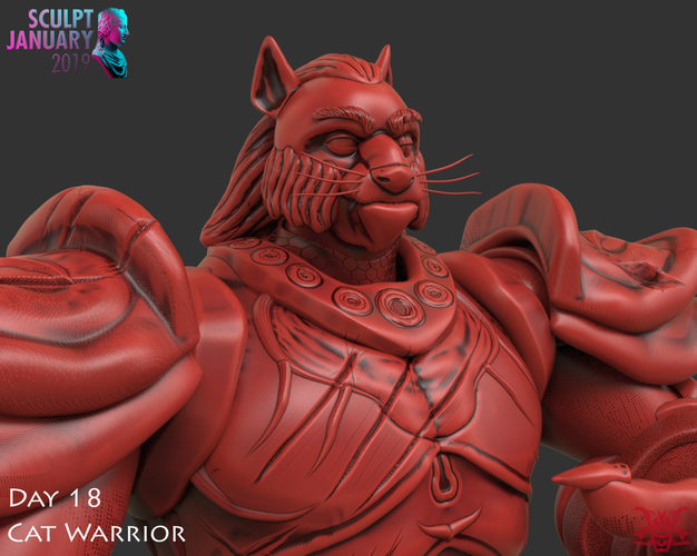 Cat Warrior 3D Print 227816
