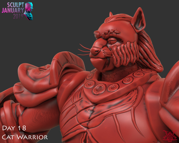 Cat Warrior 3D Print 227817