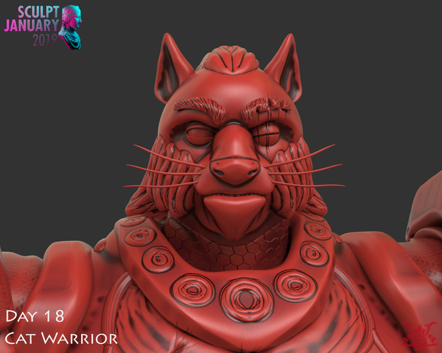 Cat Warrior 3D Print 227818