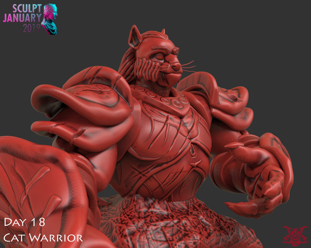 Cat Warrior 3D Print 227819