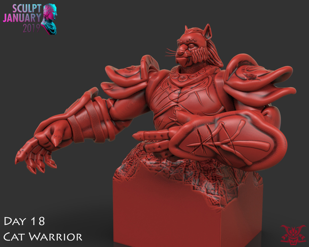 Cat Warrior 3D Print 227820