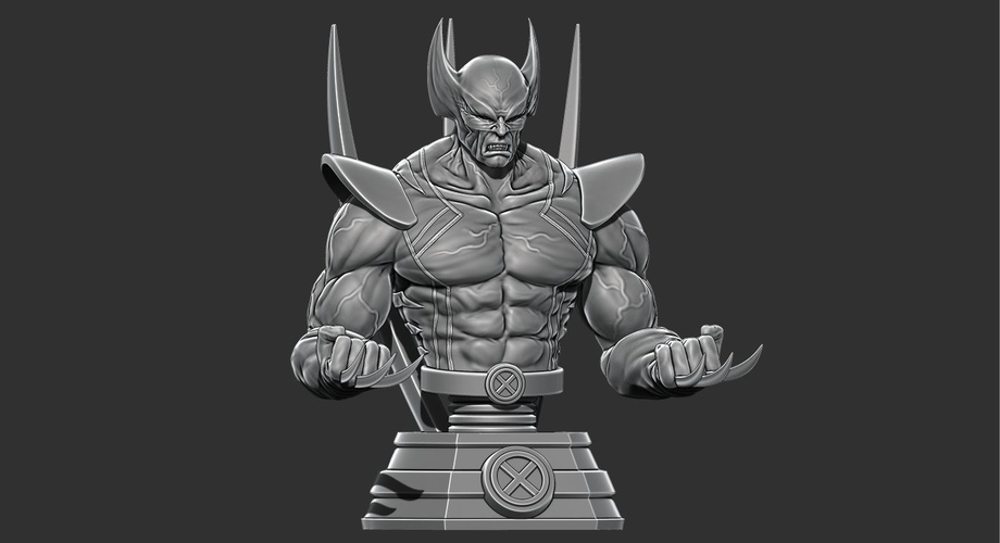 Wolverine bust from Marvel - 3D print - STL file 3D Print 227853