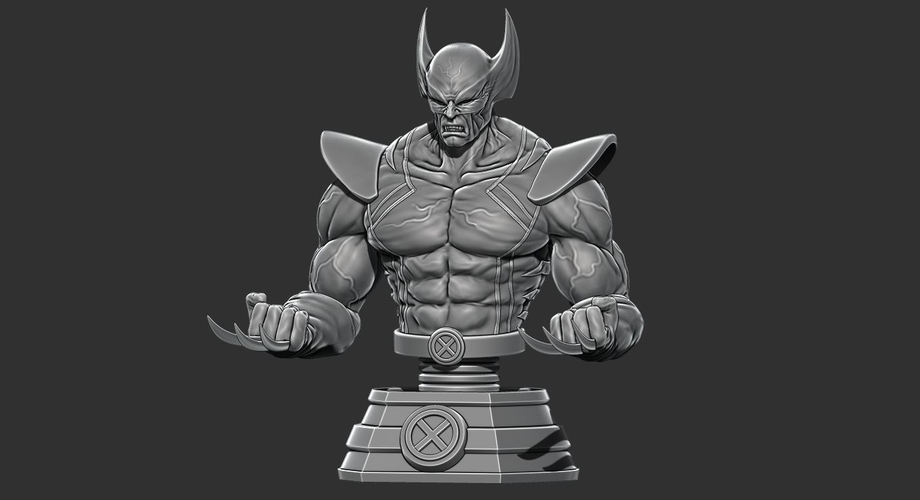 Wolverine bust from Marvel - 3D print - STL file 3D Print 227866