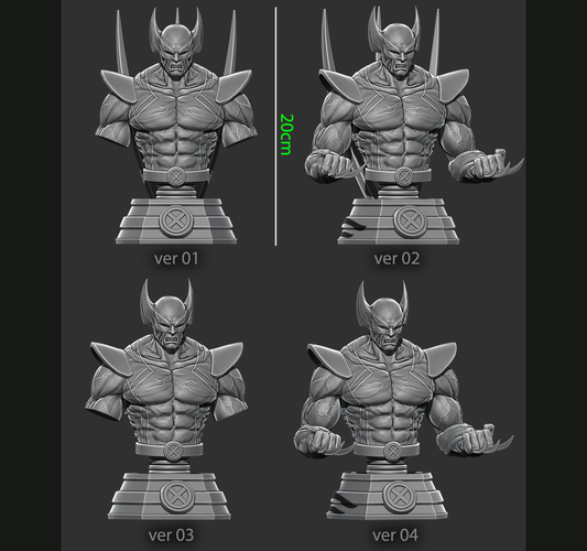 Wolverine bust from Marvel - 3D print - STL file 3D Print 227876