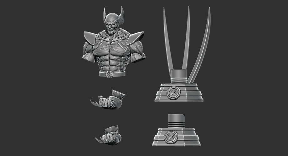 Wolverine bust from Marvel - 3D print - STL file 3D Print 227877