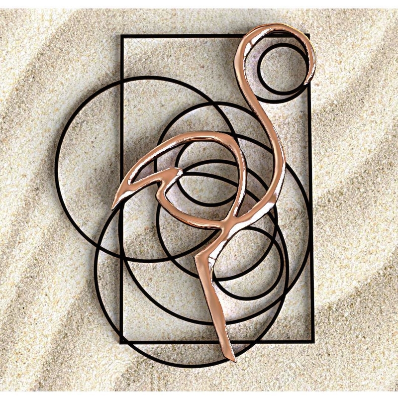 Flamingo circles pendant