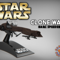 Small Star Wars - Clone Wars Barc Speeder 3D Printing 228278