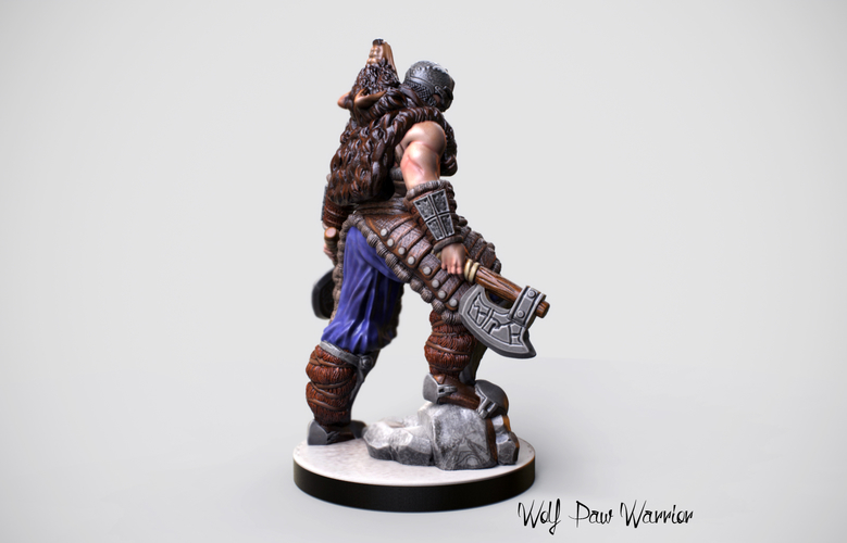 Nordic Warrior Miniature 3D Print 228318