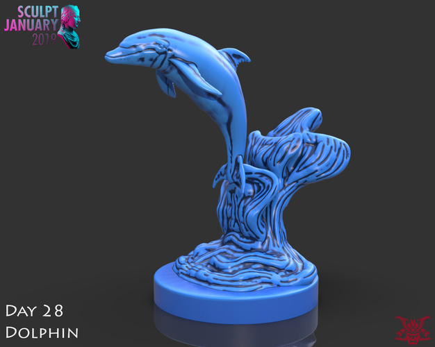 Dolphin Sculpture 3D Print 228565