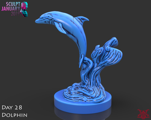 Dolphin Sculpture 3D Print 228566