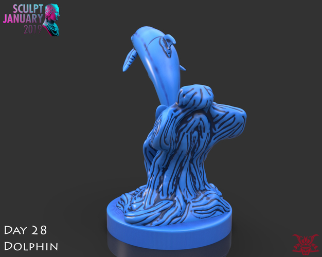 Dolphin Sculpture 3D Print 228567