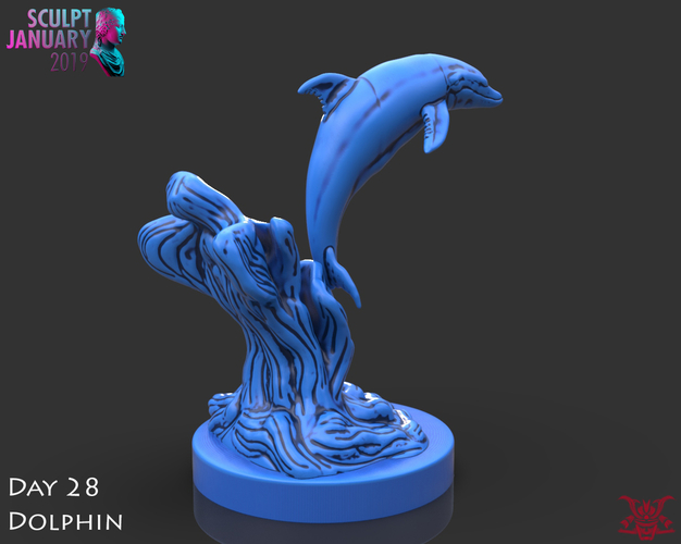 Dolphin Sculpture 3D Print 228568