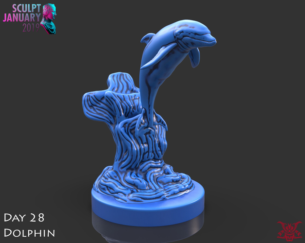 Dolphin Sculpture 3D Print 228569