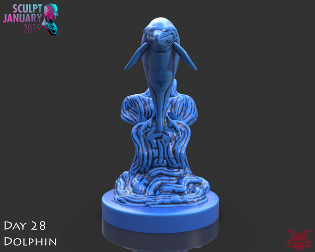 Dolphin Sculpture 3D Print 228570