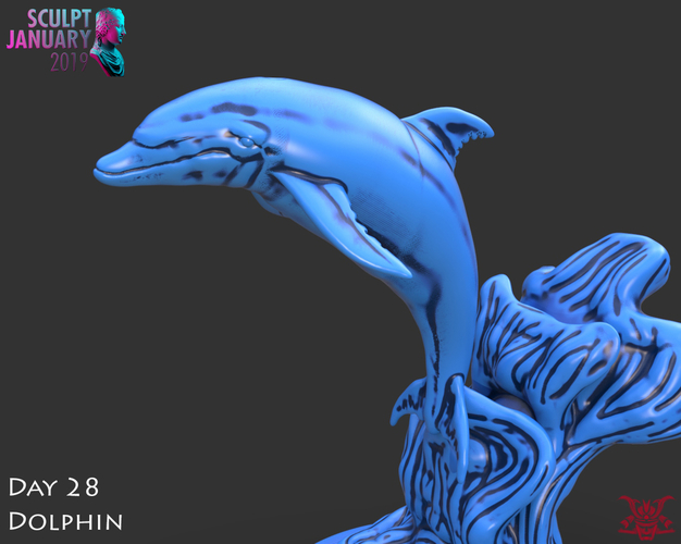 Dolphin Sculpture 3D Print 228571