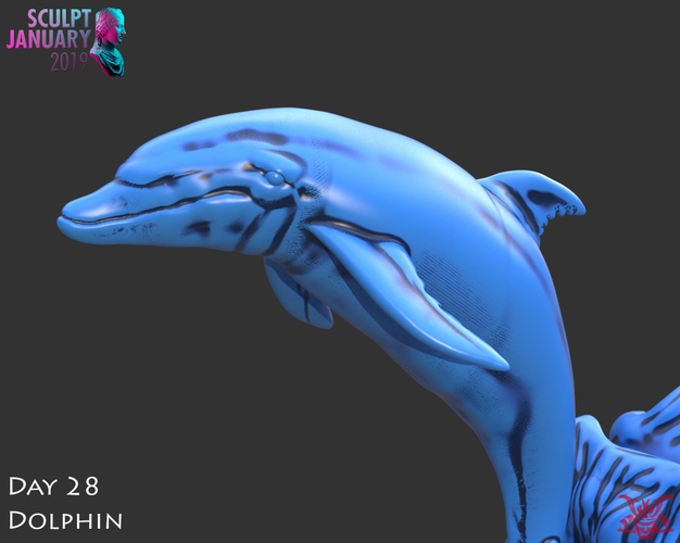 Dolphin Sculpture 3D Print 228572