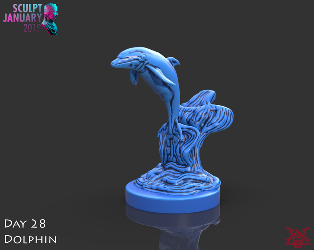Dolphin Sculpture 3D Print 228573
