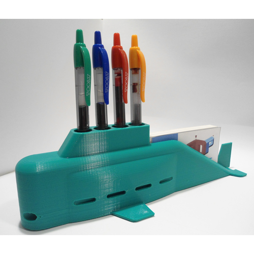Submarine Pens and Business Cards Holder 3D Print 228660