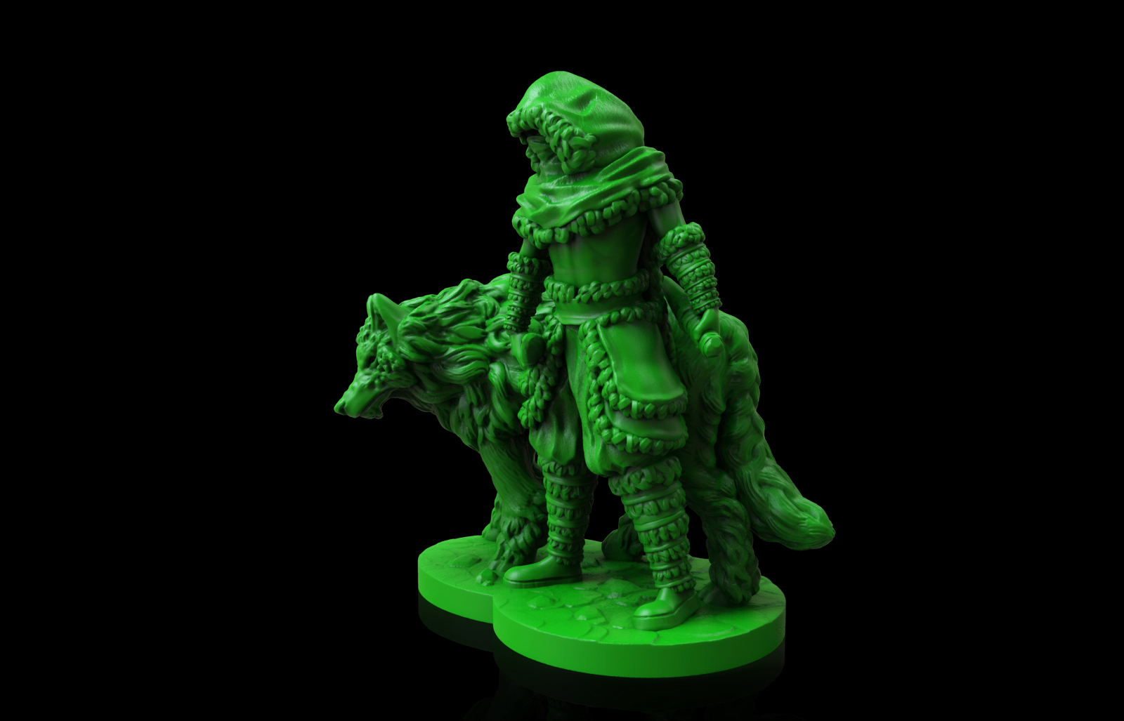 3D Printed 32mm Miniature Wolf Master Assassin by Sebastiano Di Grazia