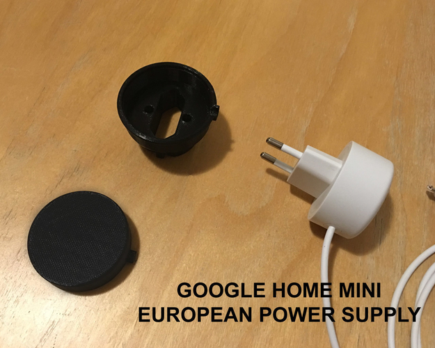 Google Home Mini - EU stable Schuko/FR adapter & cover 3D Print 228714