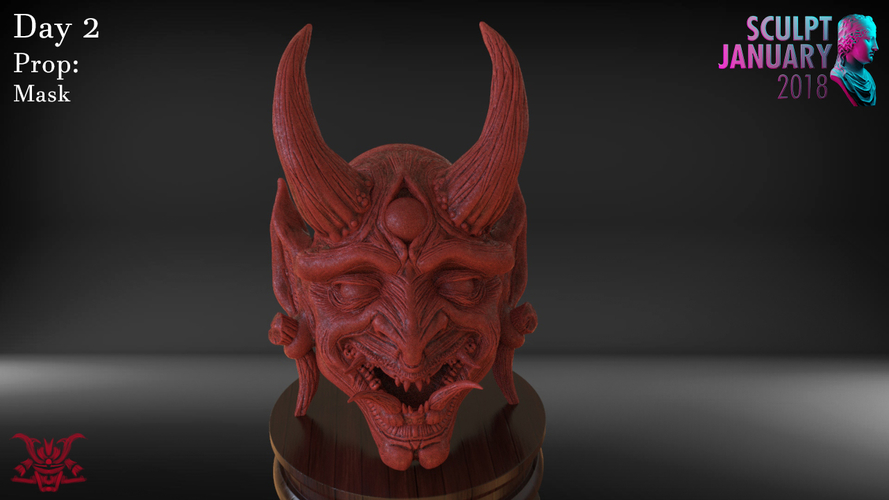 Japanese Oni Mask or Demon Mask 3D Print 228814