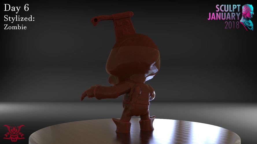 Stylized Cute Zombie 3D Print 229032