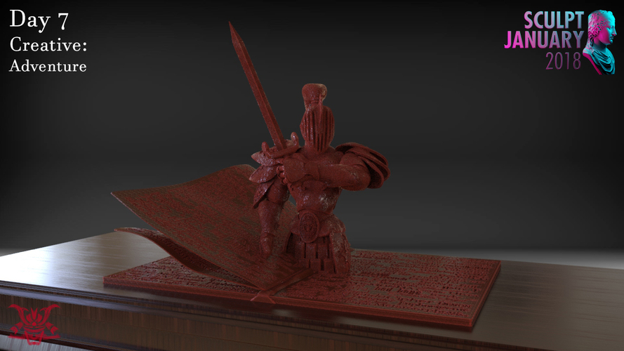 Stylized Fantasy Knight 3D Print 229042