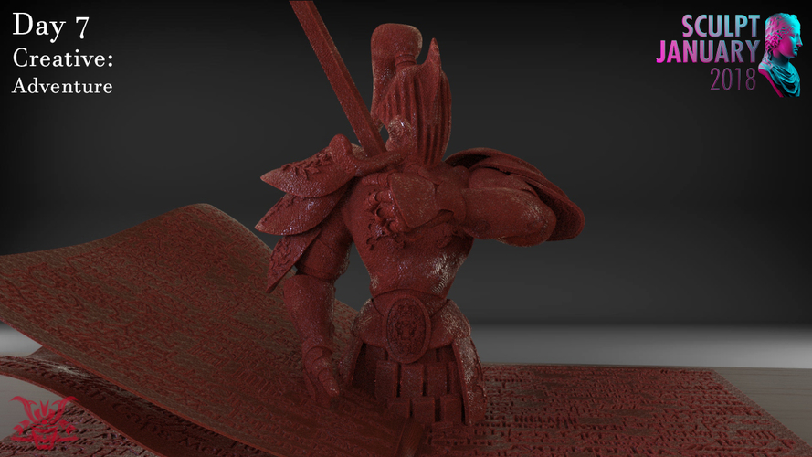 Stylized Fantasy Knight 3D Print 229043