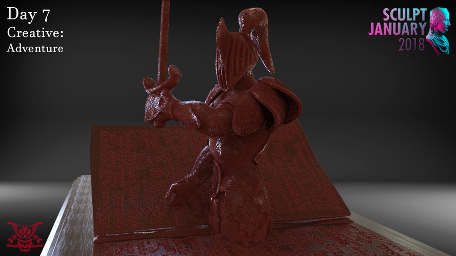 Stylized Fantasy Knight 3D Print 229044