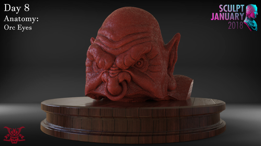 Orc Bust Eyes and Ears and Full Bust 3D Print 229063