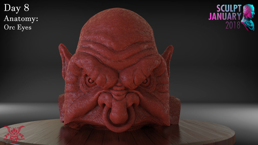 Orc Bust Eyes and Ears and Full Bust 3D Print 229064