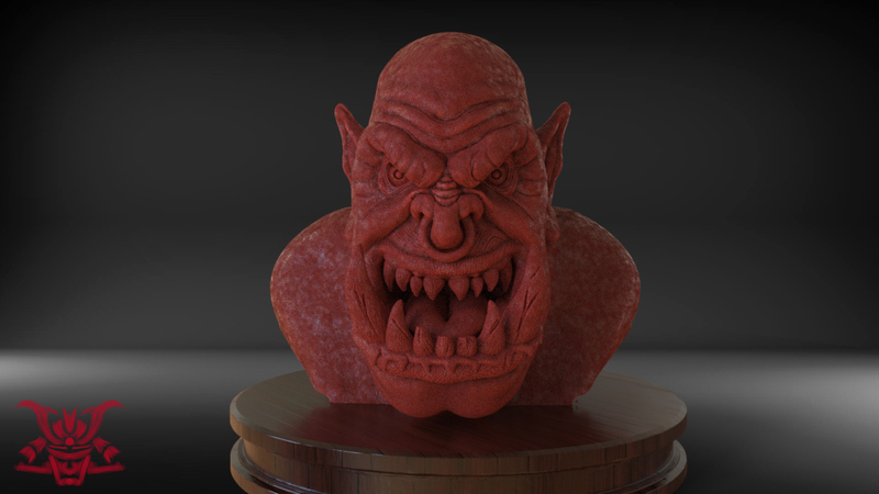 Orc Bust Eyes and Ears and Full Bust