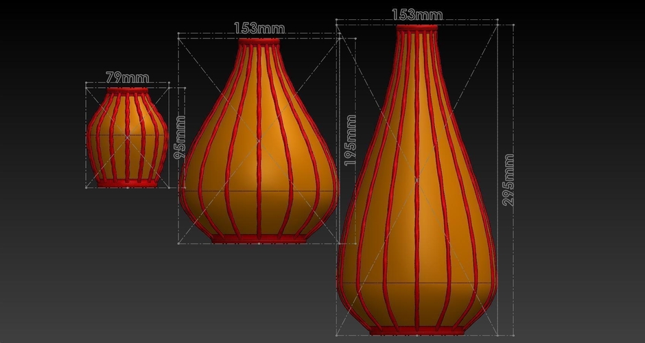 Vase #458 + Vase #459 + Vase #460 3D Print 229111