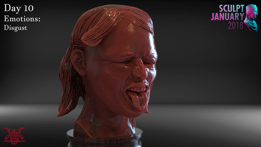 Realistic Disgust Girl 3D Print 229119