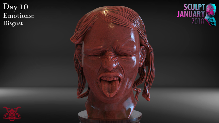 Realistic Disgust Girl 3D Print 229121