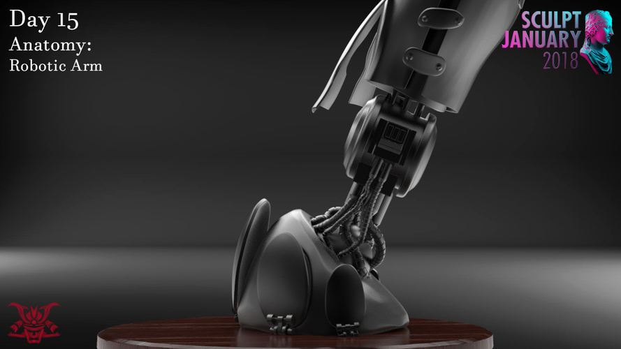 Realistic Robot Arm 3D Print 229203