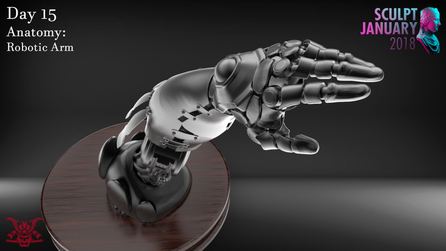 Realistic Robot Arm 3D Print 229206