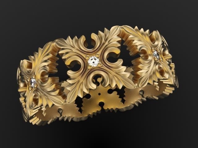 Baroque Ornaments Ring 3D Print 229218