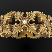 Small Baroque Ornaments Ring 3D Printing 229219