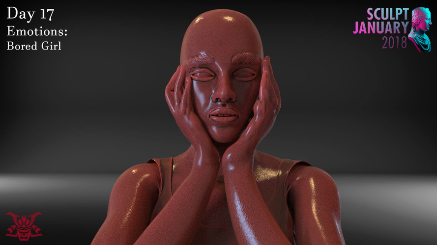 Bored Girl Sculpture 3D Print 229261