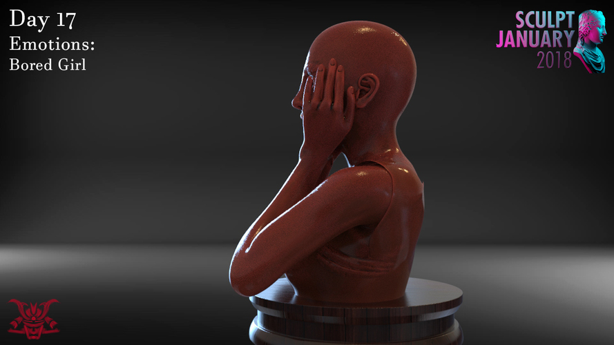 Bored Girl Sculpture 3D Print 229262