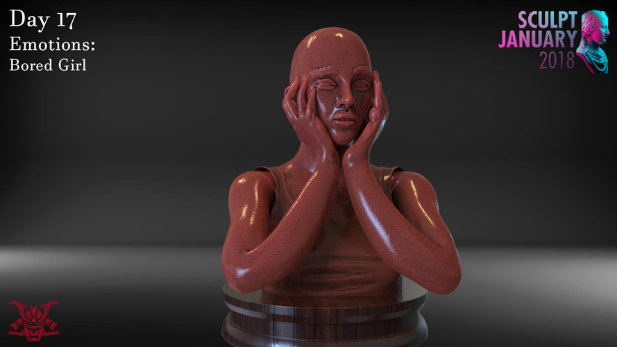 Bored Girl Sculpture 3D Print 229263