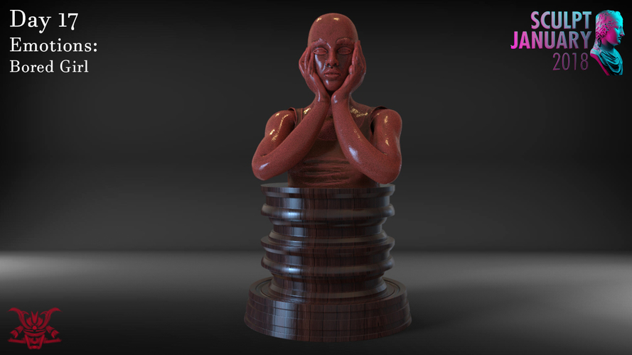 Bored Girl Sculpture 3D Print 229266